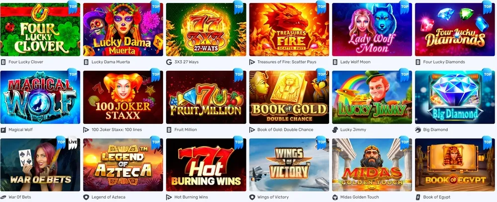 Lucky Bird Casino spel och spelautomater